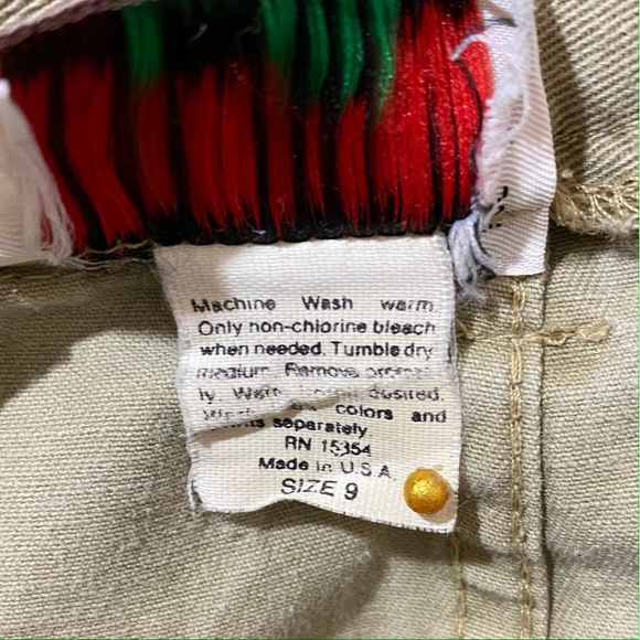 Rare Vintage Palmetto‘s Denim Fold/Flap Waist Mini Skirt Size 9 Khaki - Picture 7 of 7